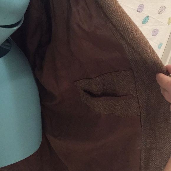 Vintage Men's Tweed Suede Coat - Picture 6 of 7